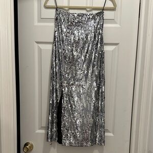 Emerson Fry Silver Sequin Women's Skirt